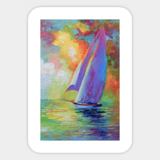 Sailboat in the sea Sticker